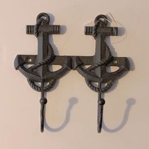 Cast Iron Double Anchor Wall Hook, bathroom towel towel hook